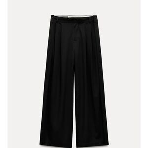 Zara Black Wide-Leg Trousers
